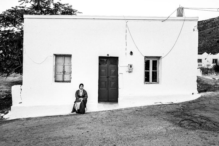 A woman wearing the local costume of Kalymnos island in Greece.