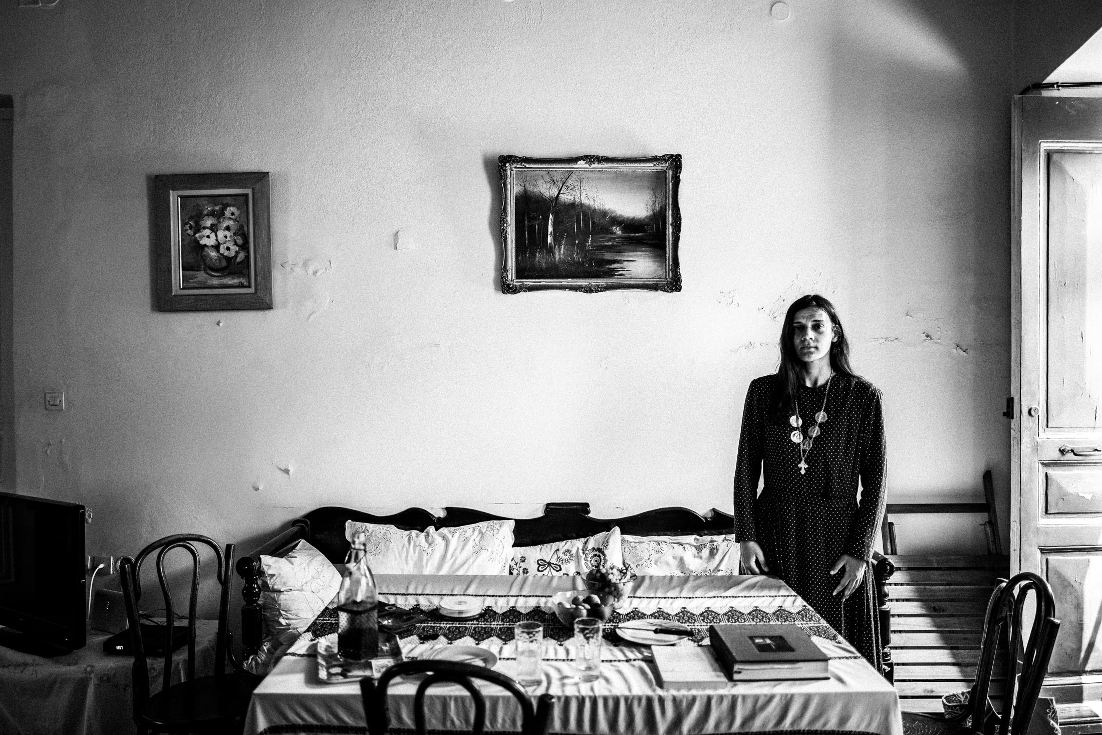 A woman wearing the local costume of Kalymnos island in Greece.