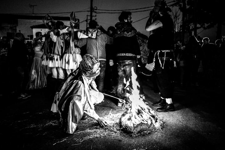 Participants gathered around the ceremonial burning at the end of Kotsamania.