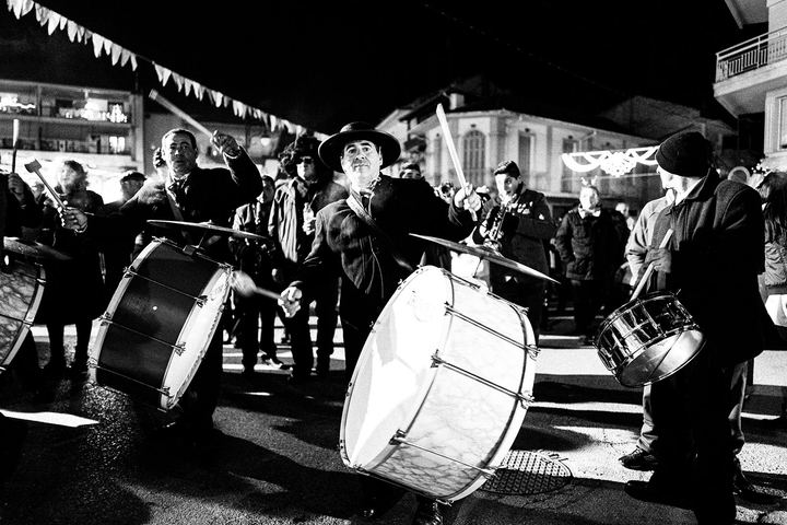 Drummer at the carnival of New Year in Argos Orestikon