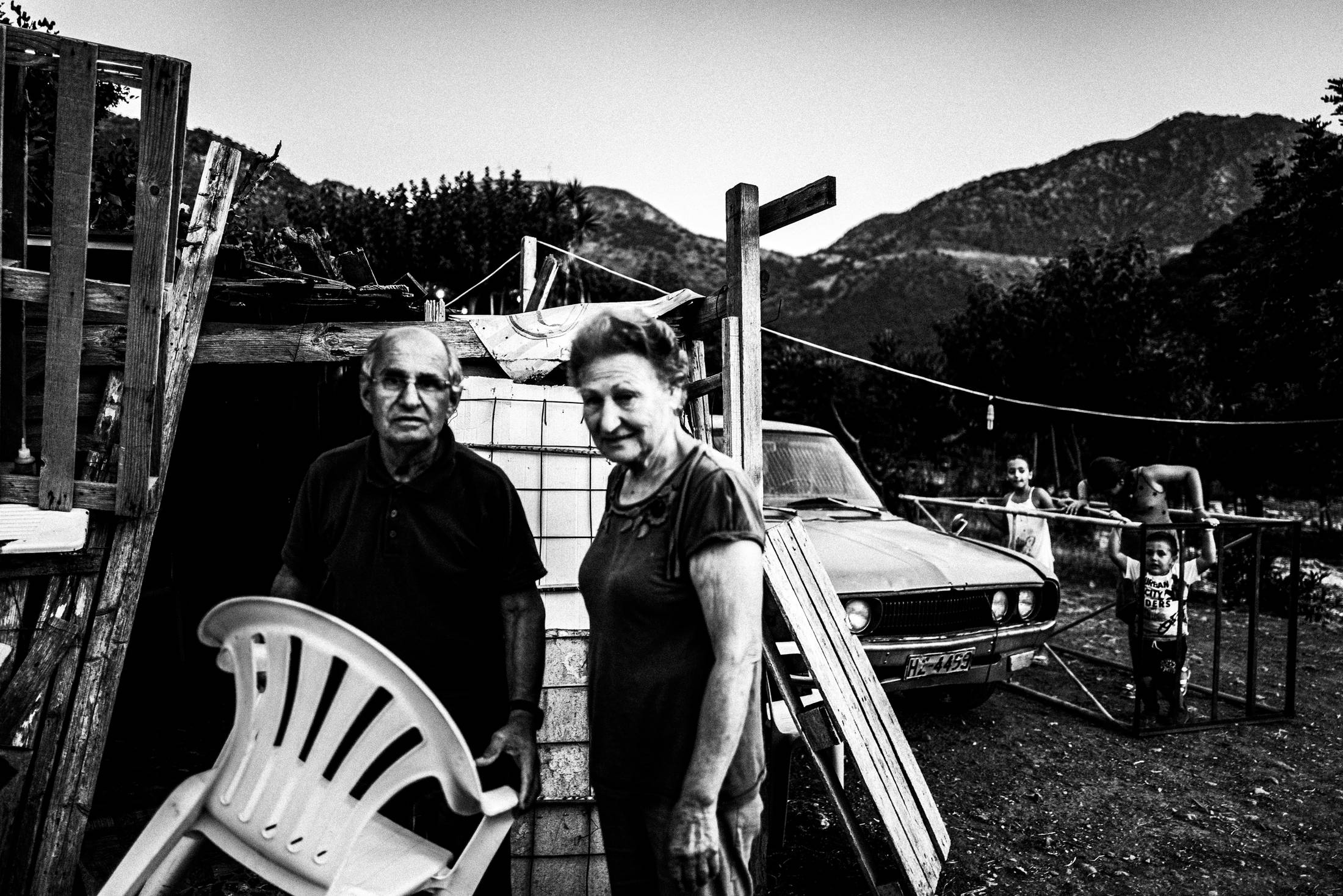 A couple living in a temporary hut during the pilgrimage.