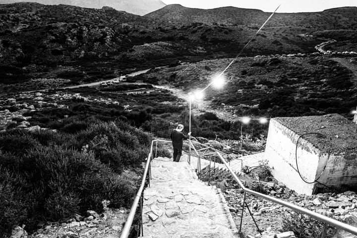 People attending the festival of Saint Fanourios on Psiloritis.