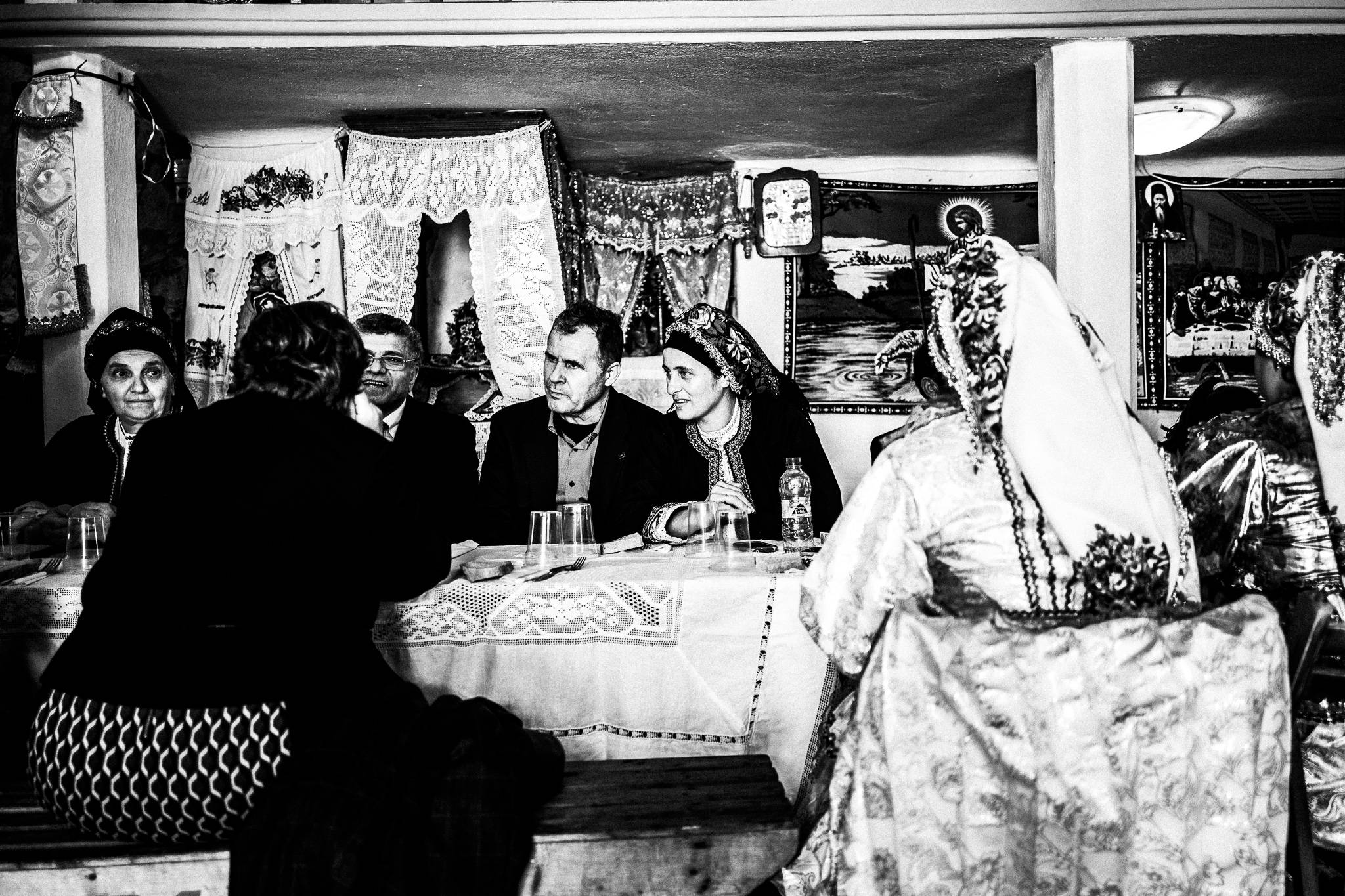Black-and-white photograph from Easter Tuesday Litany of Olympos, Olympos, Karpathos.