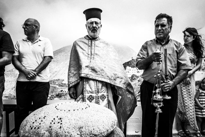 Black-and-white photograph from Transfiguration of the Saviour in Olympos, Olympos, Karpathos.