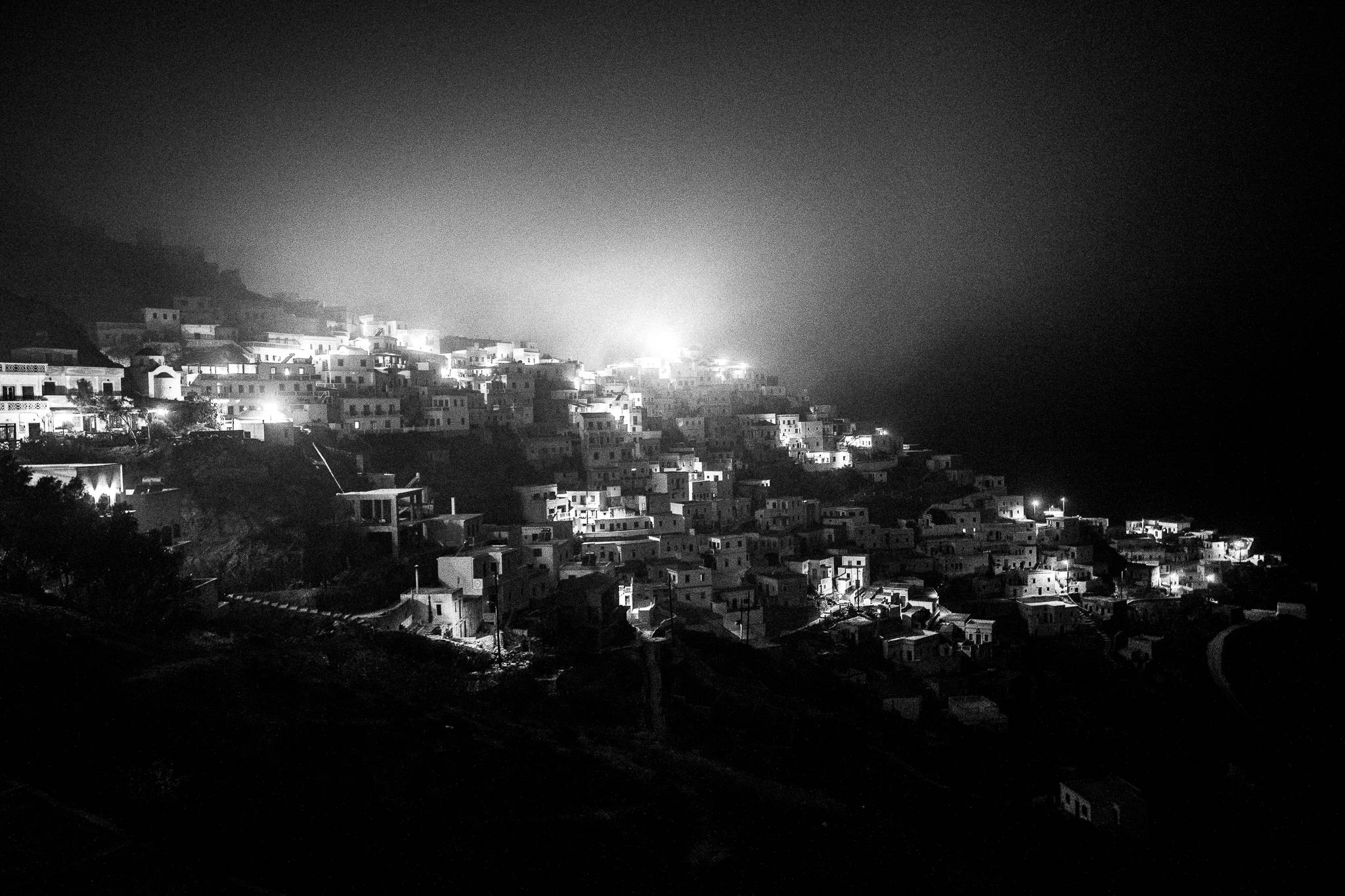 Black-and-white photograph from The Secret Festival of Olympos, Olympos, Karpathos.