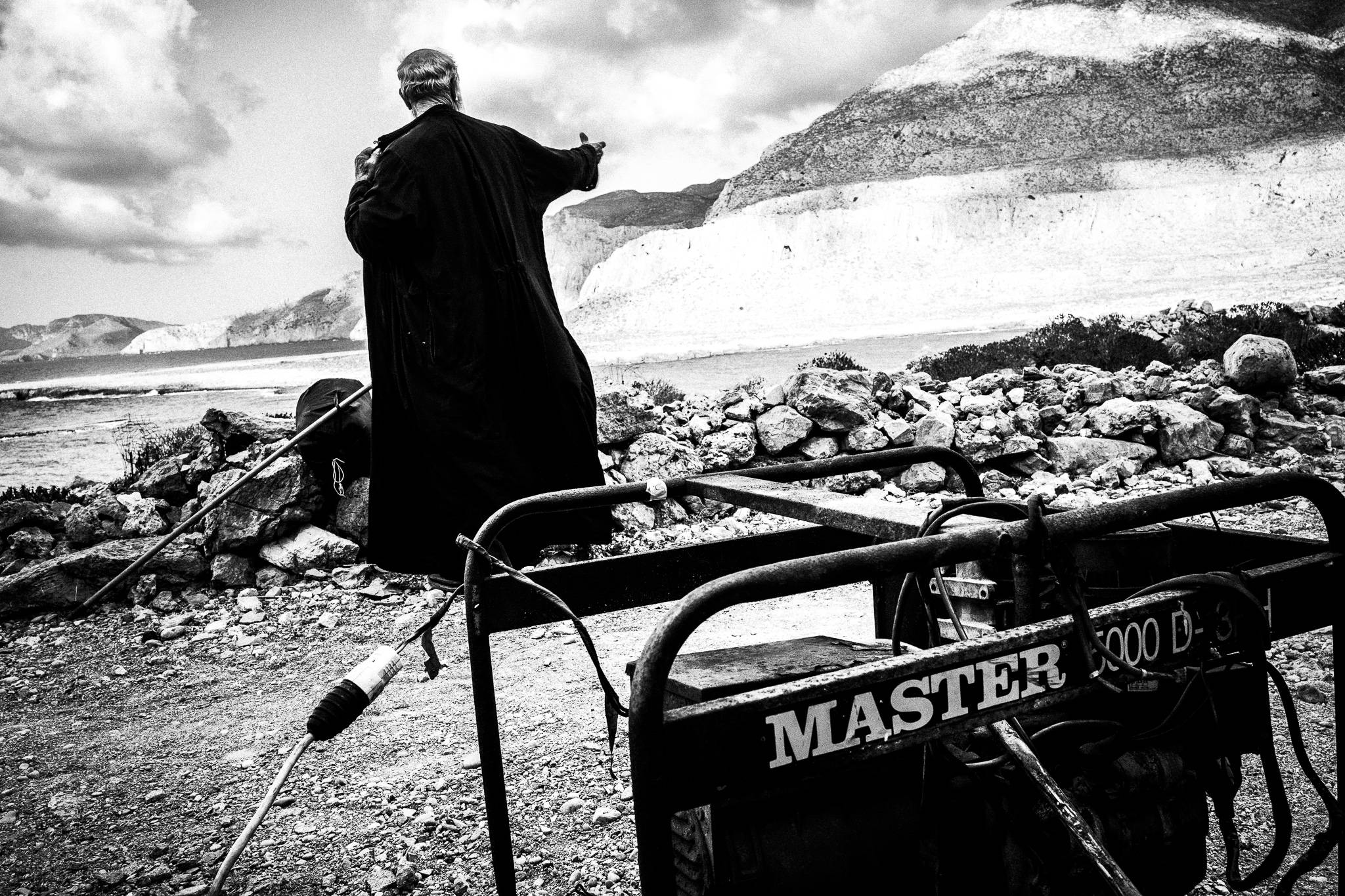 Black-and-white photograph from Feast of Saint John at Vrykous, Vrykous, Karpathos.