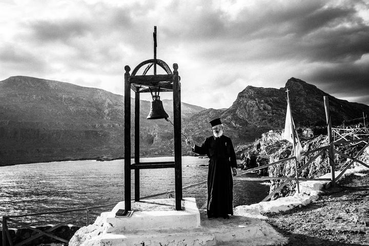 Black-and-white photograph from Feast of Saint John at Vrykous, Vrykous, Karpathos.