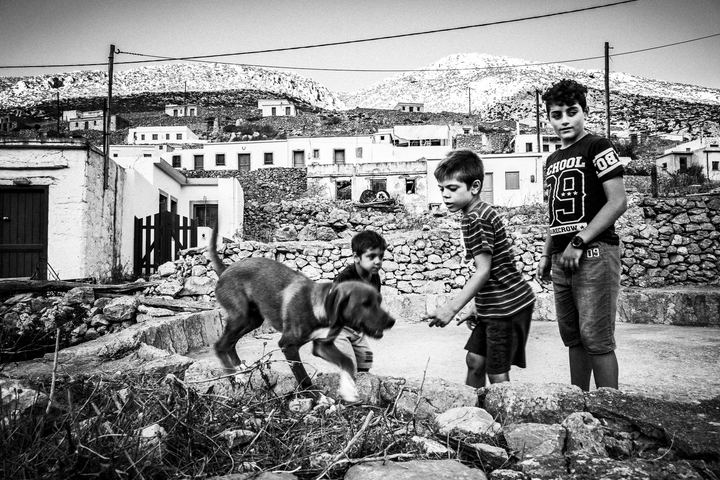 Black-and-white photograph from Avlona Days, Avlona, Karpathos.