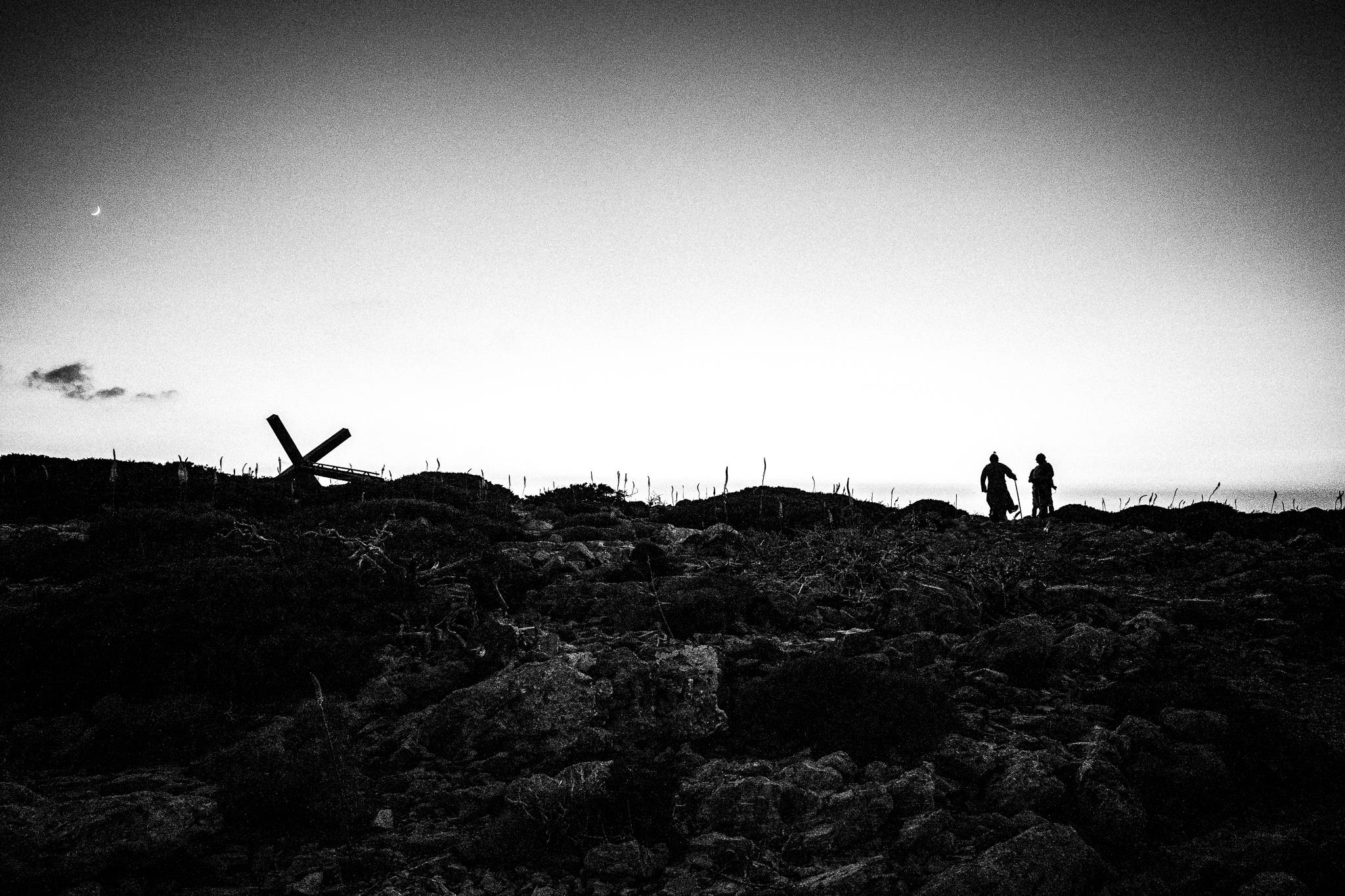 Black-and-white photograph from Feast of Saint Zacharias on Saria, Argos, Saria, Karpathos.