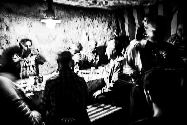 Black-and-white photograph from Feast of Saint Zacharias on Saria, Argos, Saria, Karpathos.