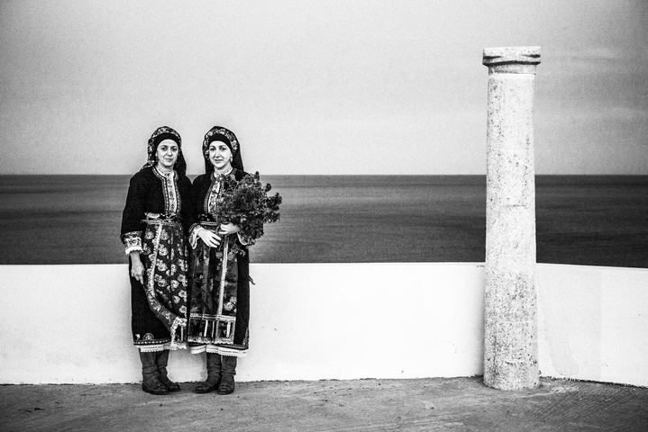 Black-and-white photograph from Feast of Saint Minas in North Karpathos, Agios Minas, Karpathos.