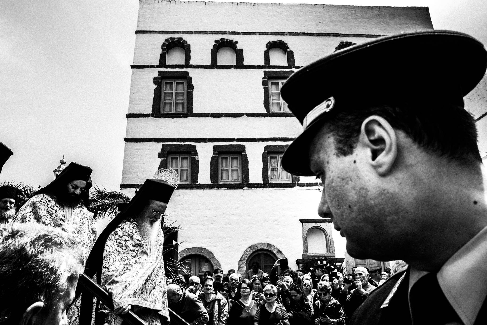 Black-and-white photograph from Niptiras of Patmos, Patmos.