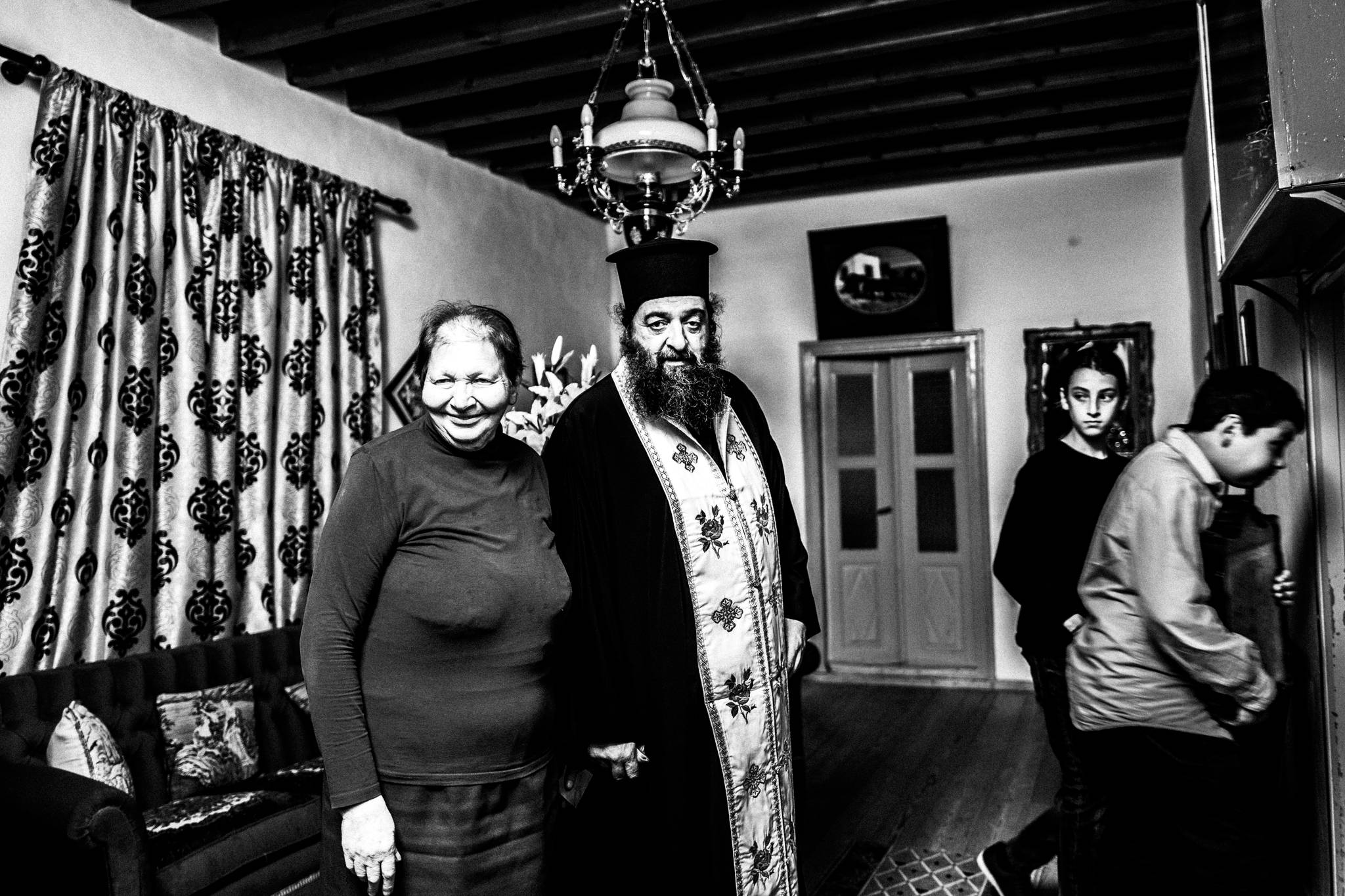 Black-and-white photograph from Easter Tuesday Litany of the Icons in Patmos, Patmos.