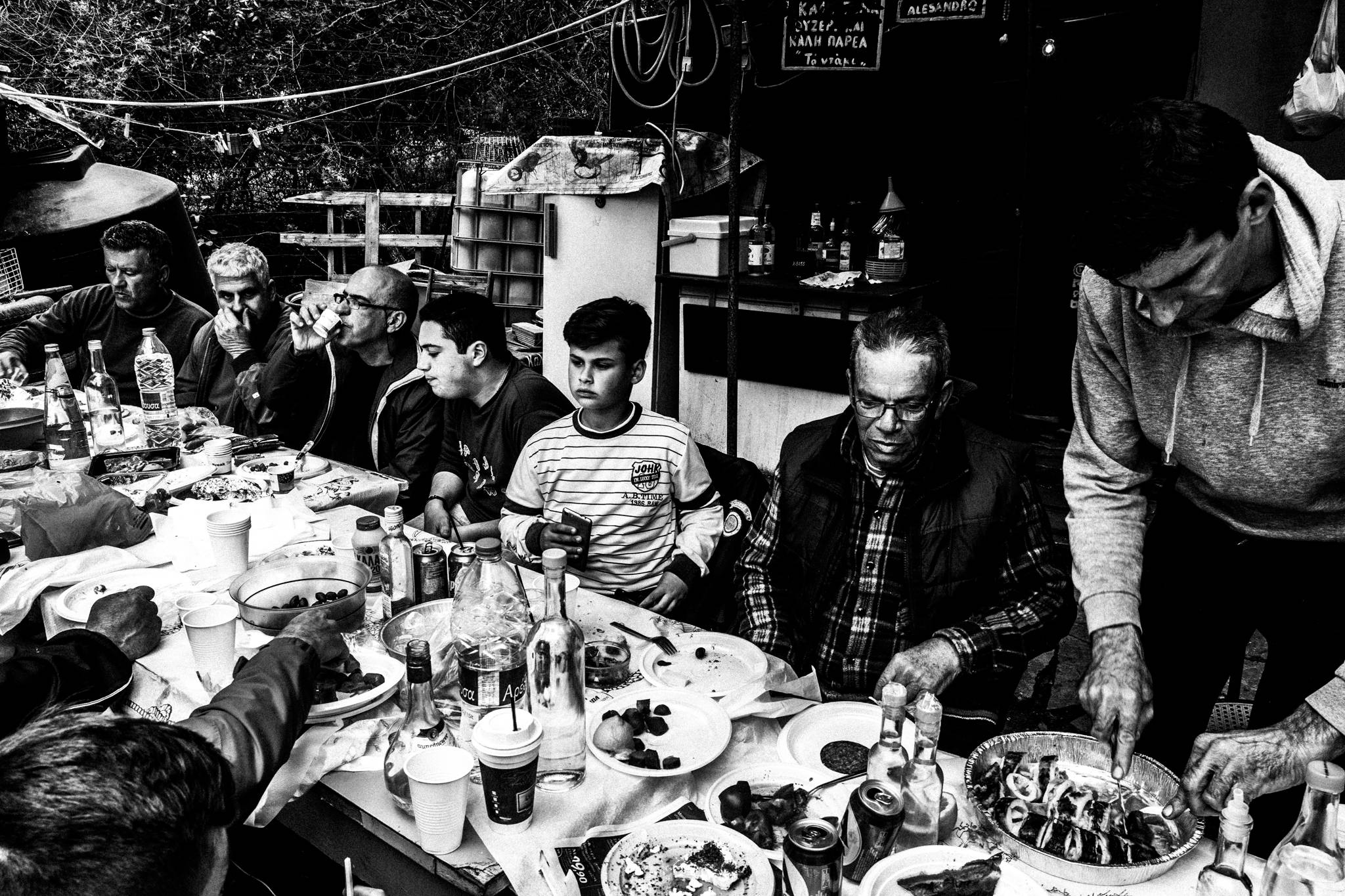 Black-and-white photograph from Rocket War of Vrontados, Vrontados, Chios.