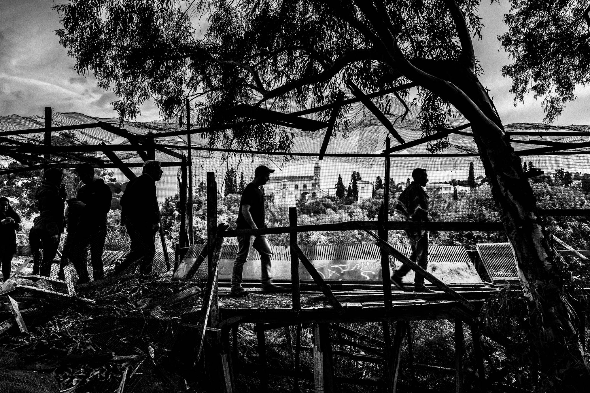 Black-and-white photograph from Rocket War of Vrontados, Vrontados, Chios.