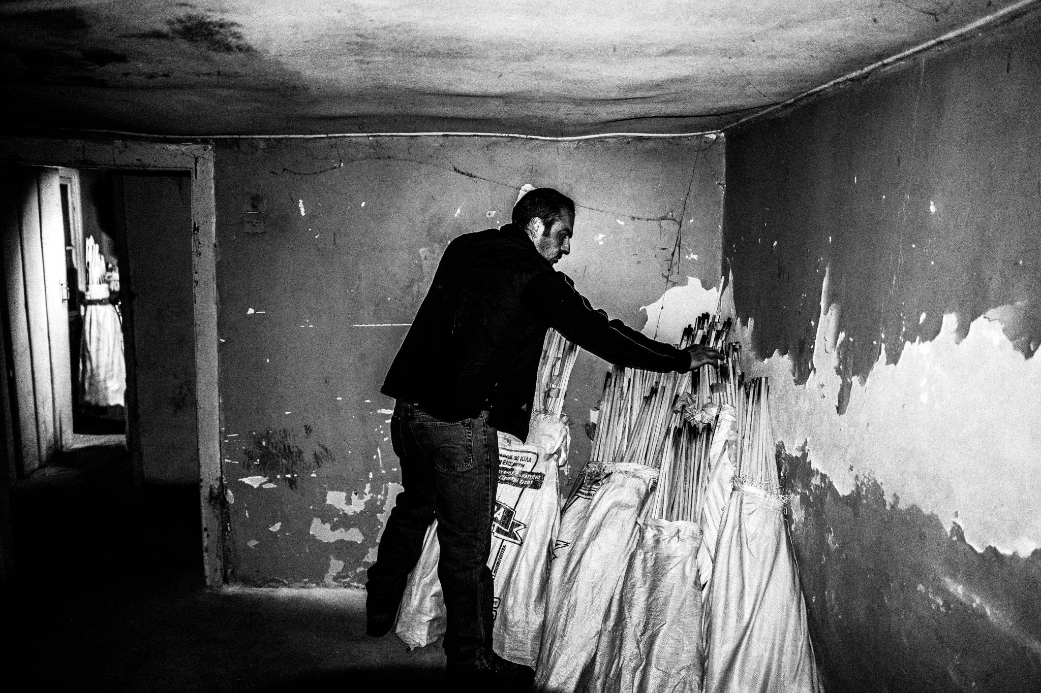Black-and-white photograph from Rocket War of Vrontados, Vrontados, Chios.