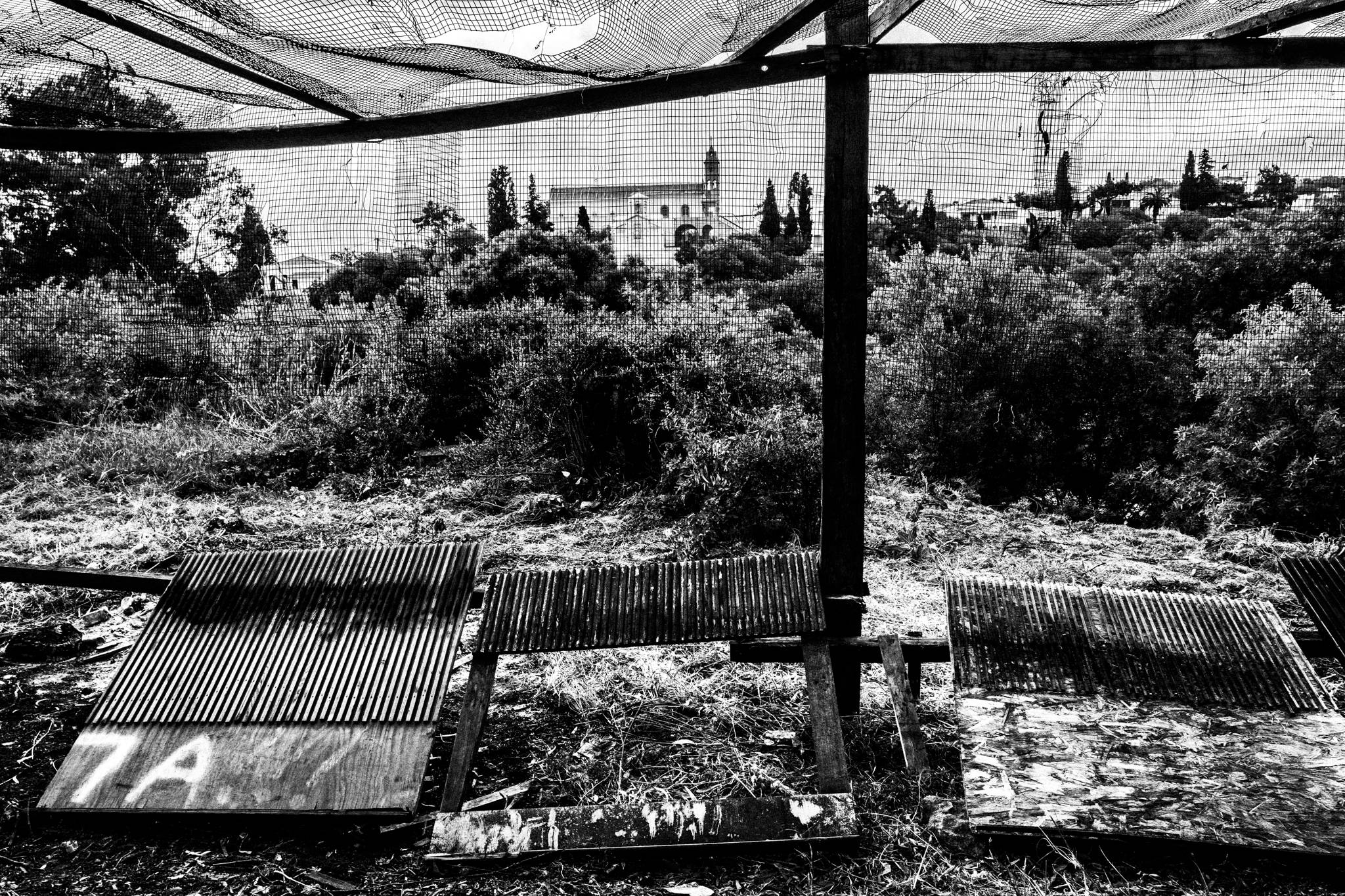 Black-and-white photograph from Rocket War of Vrontados, Vrontados, Chios.