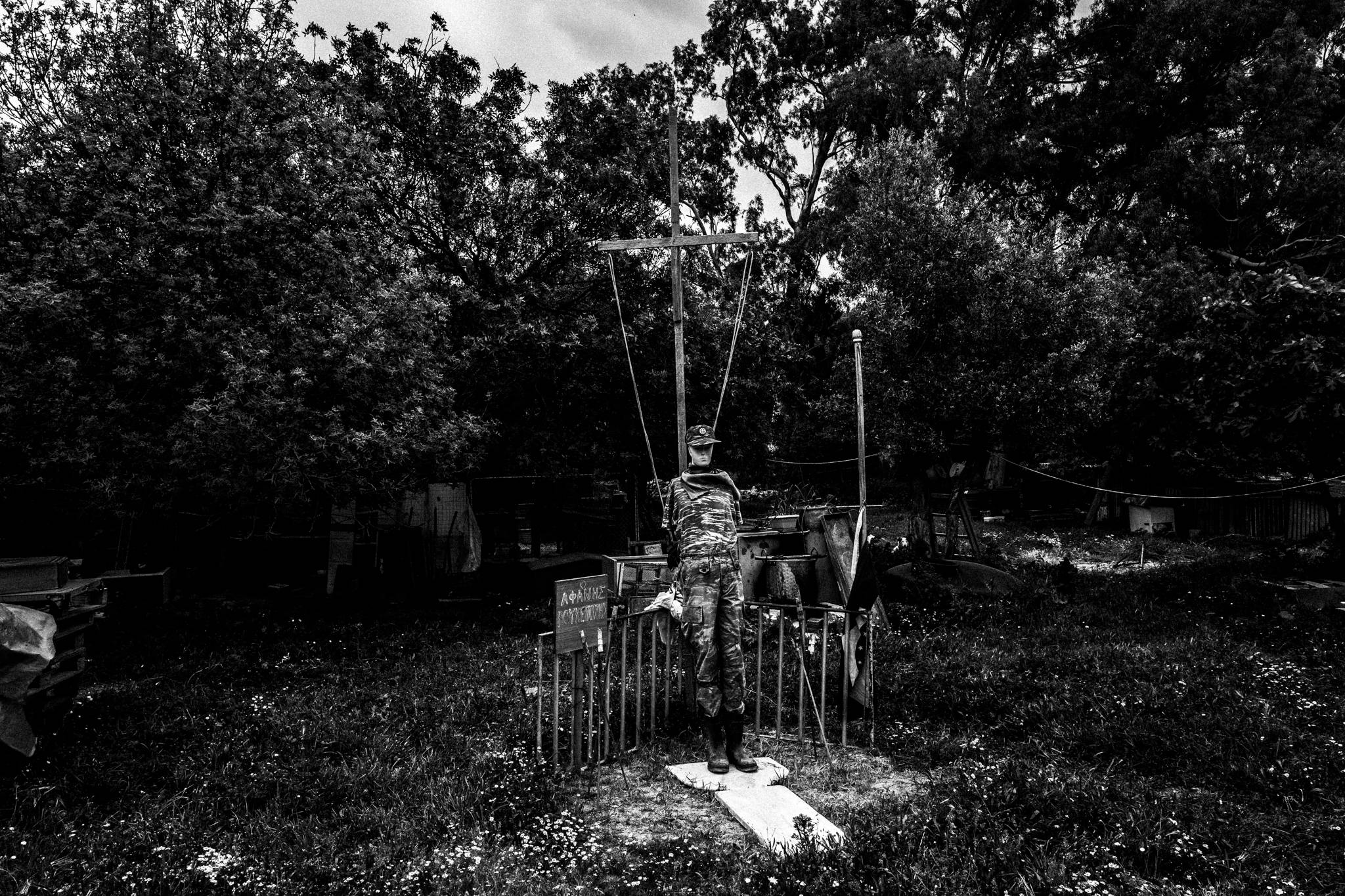 Black-and-white photograph from Rocket War of Vrontados, Vrontados, Chios.