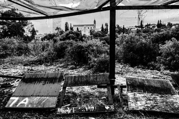 Black-and-white photograph from Rocket War of Vrontados, Vrontados, Chios.