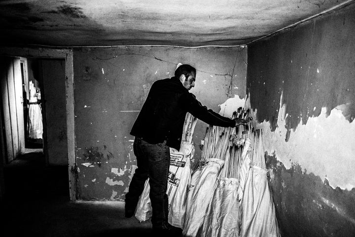 Black-and-white photograph from Rocket War of Vrontados, Vrontados, Chios.
