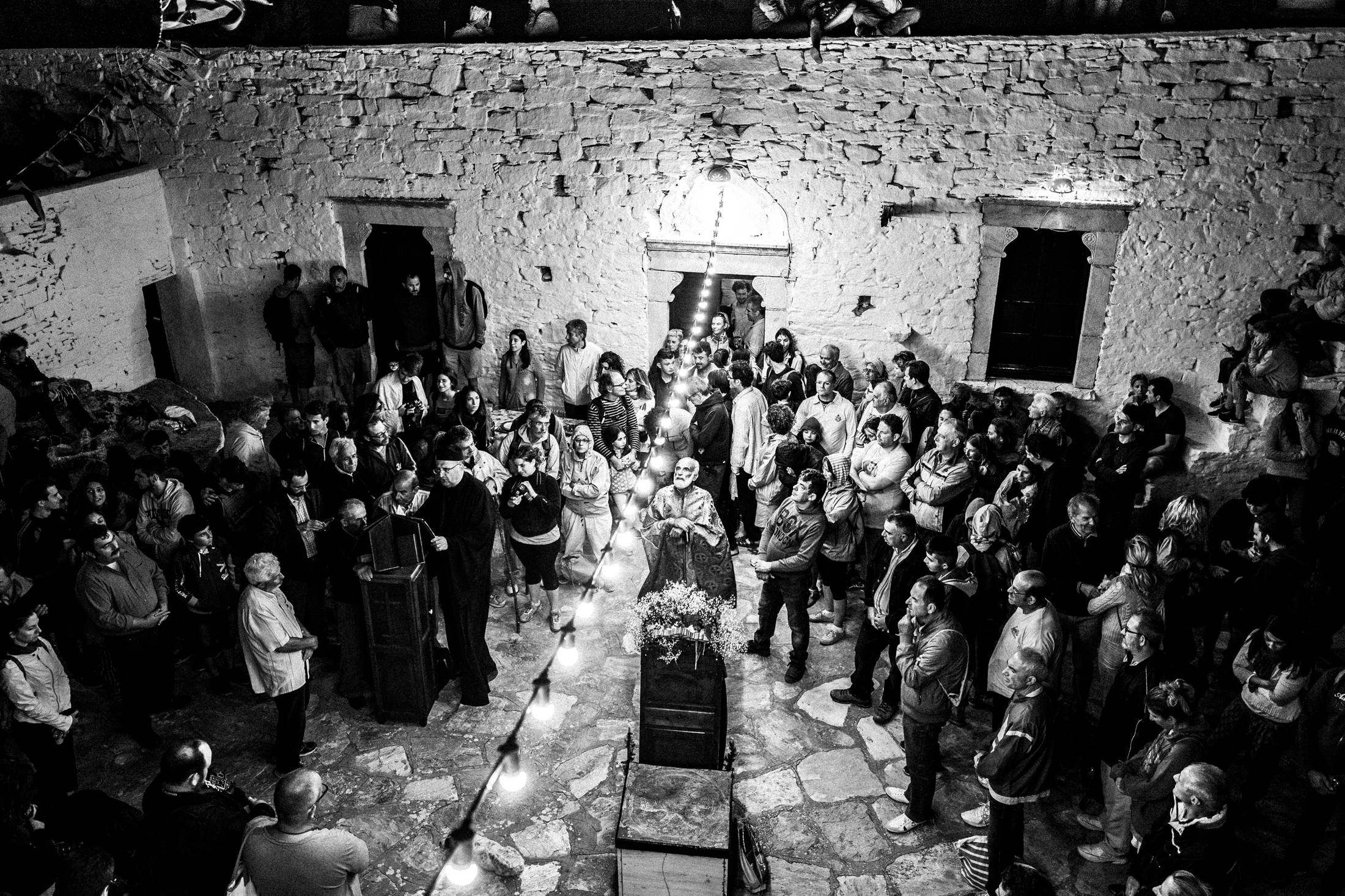 Evening Mass at the Prophet Elias monastery on Sifnos.