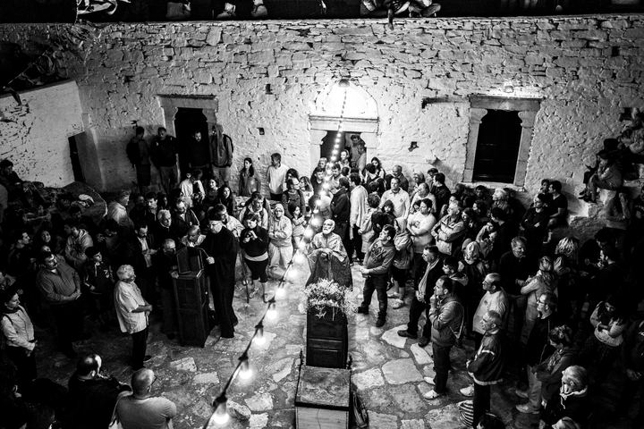 Evening Mass at the Prophet Elias monastery on Sifnos.