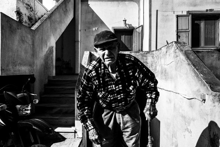 Traditional Santorini winemaker Nikolaos Drossos.