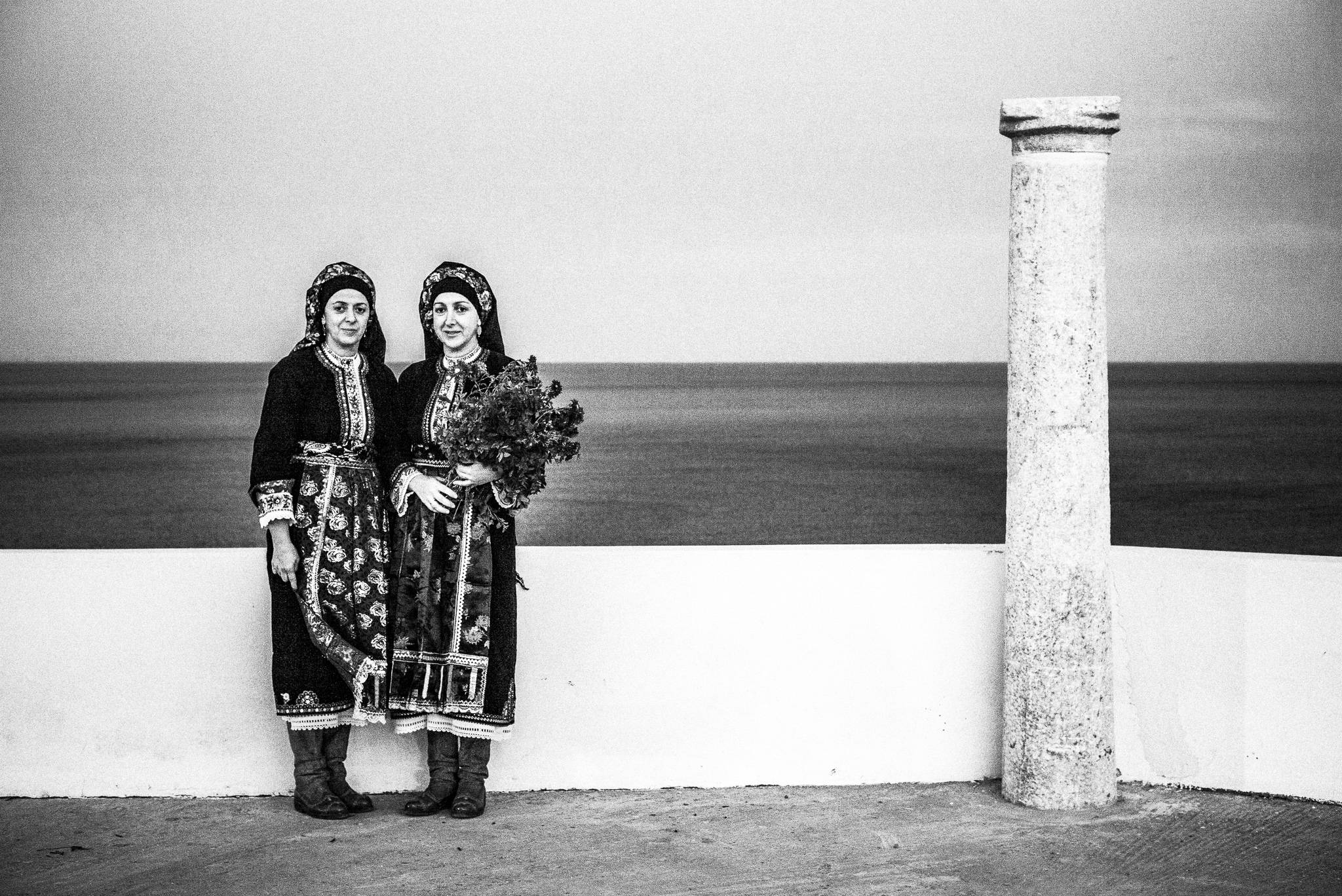 Black-and-white photograph from Feast of Saint Minas in North Karpathos, Agios Minas, Karpathos.