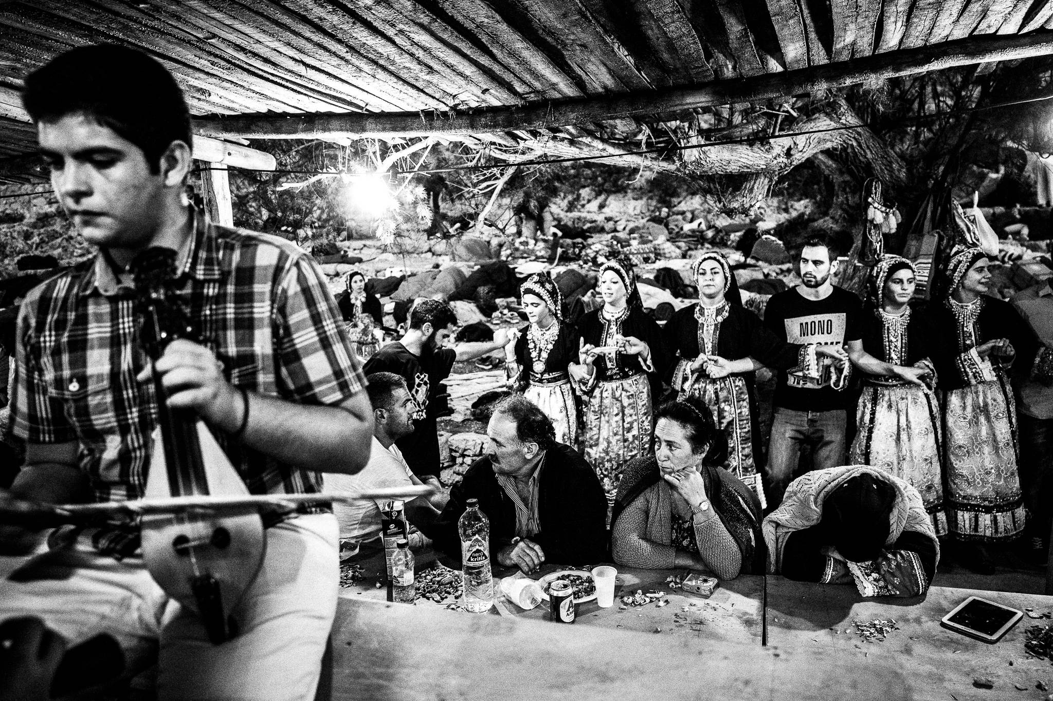 Black-and-white photograph from Feast of Saint John at Vrykous, Vrykous, Karpathos.