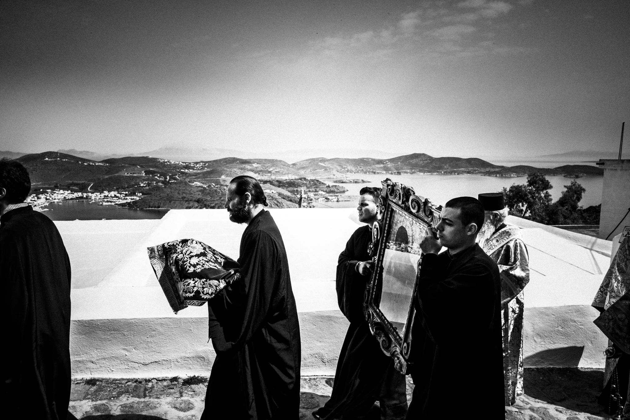 Black-and-white photograph from Niptiras of Patmos, Patmos.